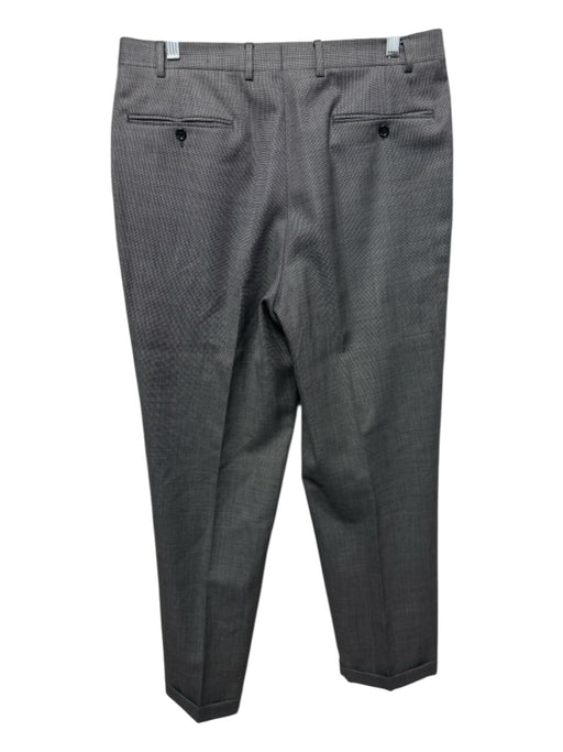 Canali Size 34 Gray & White Wool All Over Print Zip Fly Men's Pants Gray & White / 34