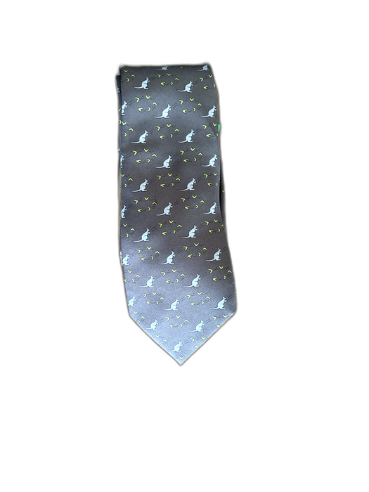 Hermes Gray & Multi-Color Silk All Over Print Men's Tie Gray & Multi-Color
