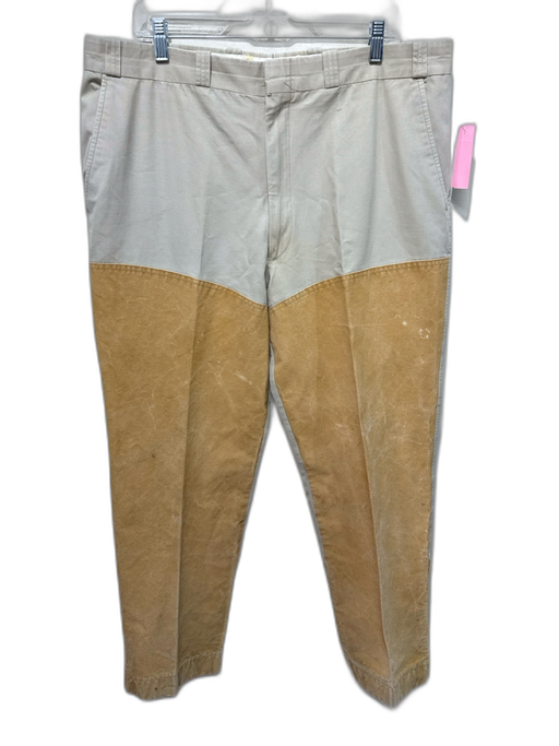 Stafford Size 40 Beige Cotton Solid Khaki Double Knee Men's Pants Beige / 40