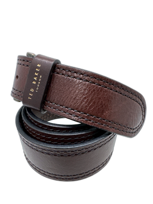 Ted Baker Brown Leather Solid Men's Belt Brown