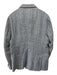 No Brand Gray & Beige Print Linen Stripe Side Tabs Double Breasted Men's Suit Gray & Beige Print / Est 42