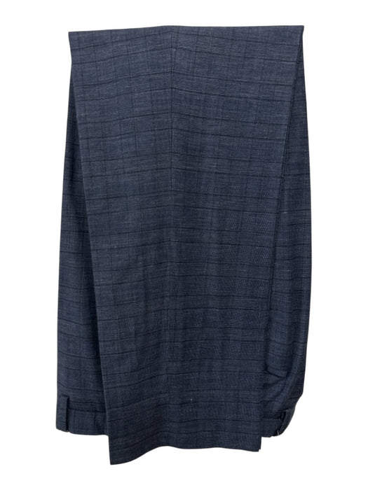 Hugo Boss Blue Wool Blend Plaid notched 3 Piece Men's Suit Blue / 40