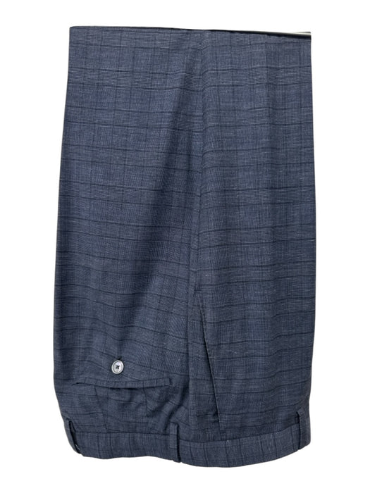 Hugo Boss Blue Wool Blend Plaid notched 3 Piece Men's Suit Blue / 40