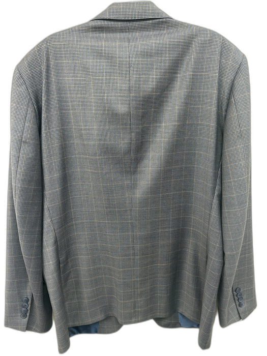 H Stockton Blue Wool Plaid 2 Button Men's Blazer Blue / 42R