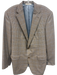 H Stockton Beige Wool Plaid 2 Button Men's Blazer Beige / 42R