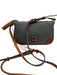 Dooney & Bourke Grey & Brown Leather Crossbody Goldtone Hardware Bag Grey & Brown