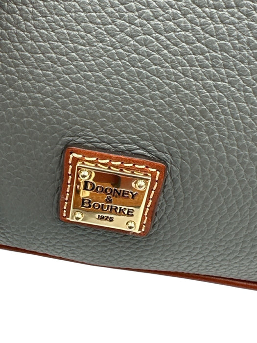 Dooney & Bourke Grey & Brown Leather Crossbody Goldtone Hardware Bag Grey & Brown