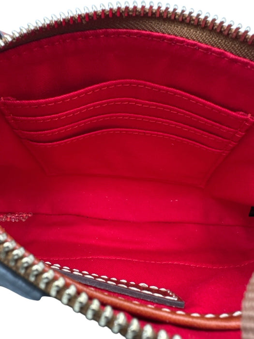 Dooney & Bourke Grey & Brown Leather Crossbody Goldtone Hardware Bag Grey & Brown