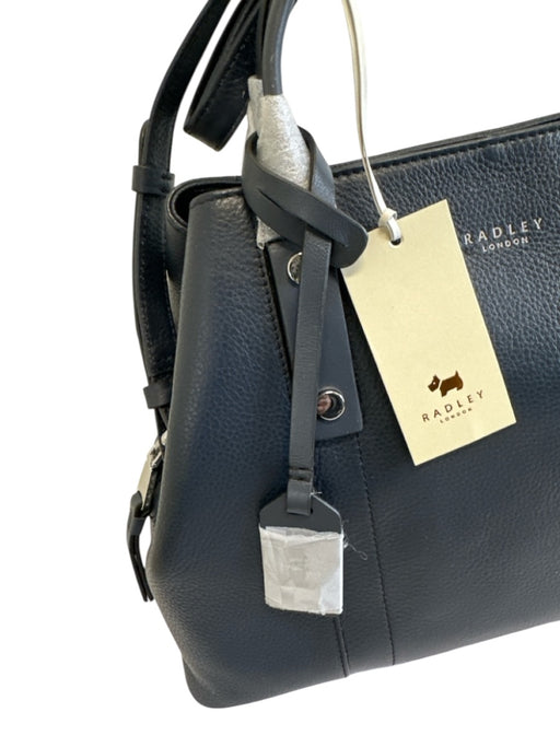 Radley London Navy Blue Leather Shoulder & Crossbody Silver Hardware Bag Navy Blue