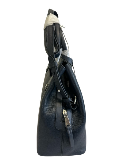 Radley London Navy Blue Leather Shoulder & Crossbody Silver Hardware Bag Navy Blue