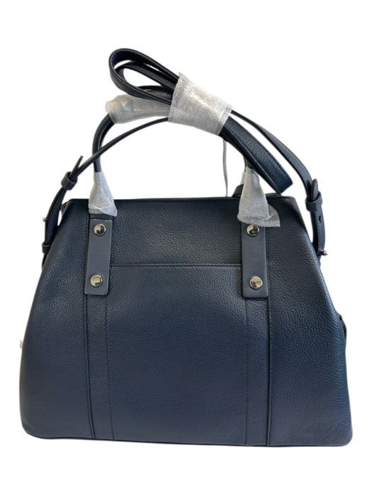 Radley London Navy Blue Leather Shoulder & Crossbody Silver Hardware Bag Navy Blue