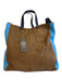Vince Camuto Tan & blue Leather Silver Hardware Shoulder Strap Bag Tan & blue