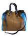 Vince Camuto Tan & blue Leather Silver Hardware Shoulder Strap Bag Tan & blue