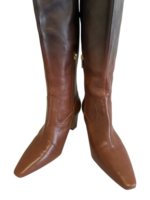Vince Camuto Shoe Size 8.5 Brown Leather Ombre Pointed Toe Heeled Side Zip Shoes Brown / 8.5