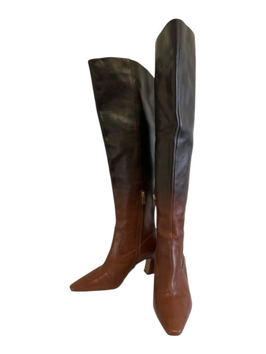 Vince Camuto Shoe Size 8.5 Brown Leather Ombre Pointed Toe Heeled Side Zip Shoes Brown / 8.5