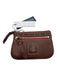 Dooney & Bourke Brown Leather Front Zip Braid Detailing Wallets Brown