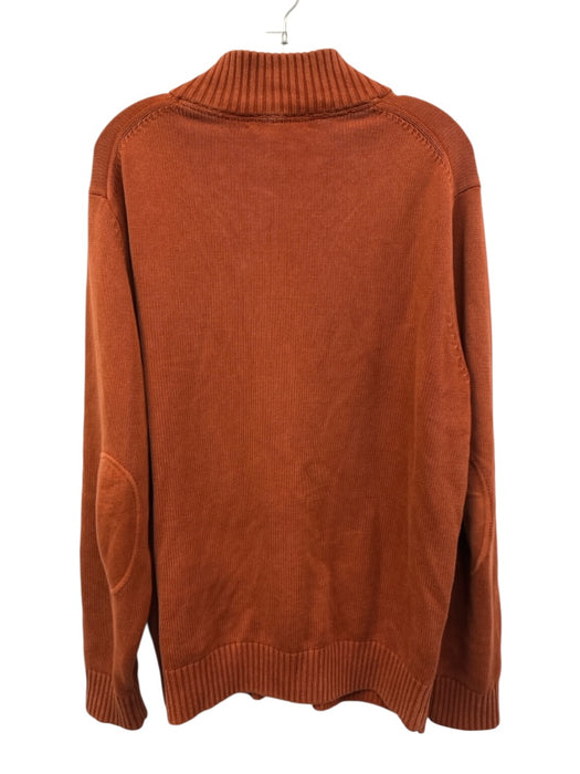Cremieux Size L Orange Cotton Solid Zipper Men's Sweater Orange / L