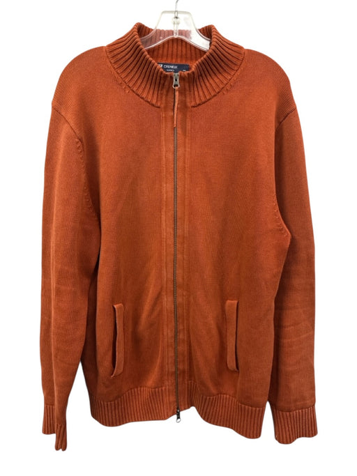 Cremieux Size L Orange Cotton Solid Zipper Men's Sweater Orange / L