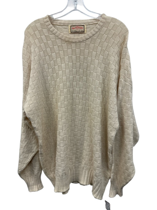 Alan Paine Size 42 Cream Cotton Solid Men's Sweater Cream / 42