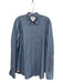 No Brand Size L Blue Cotton Solid Button Down Men's Long Sleeve Shirt Blue / L