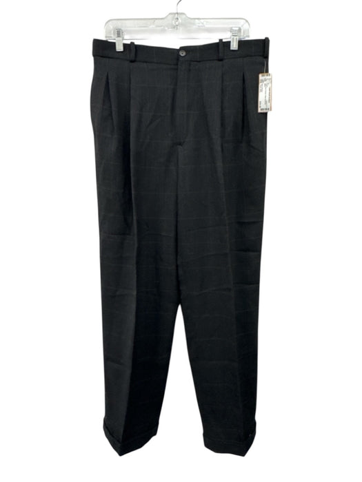 Barry Bricken Size Est XXL Dark Gray & Brown Plaid Men's Pants Dark Gray & Brown / Est XXL