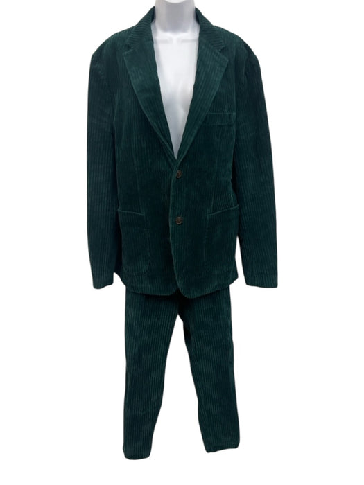 Dan John Green Polyester Solid 2 Button Men's Suit Green / 46