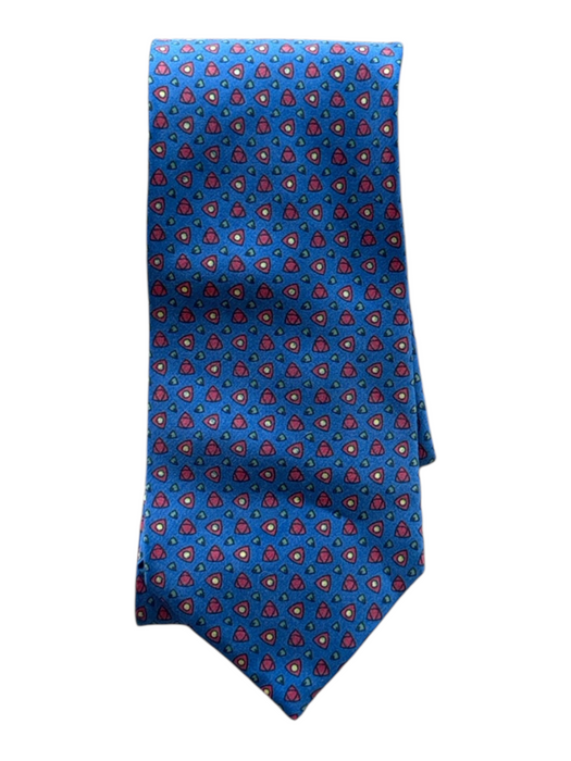 Charvet Blue & Red Silk All Over Print Men's Tie Blue & Red