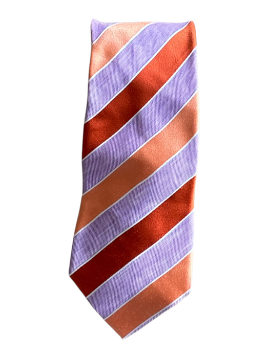 Seaward & Stearn Purple & Orange Silk Striped Men's Tie Purple & Orange