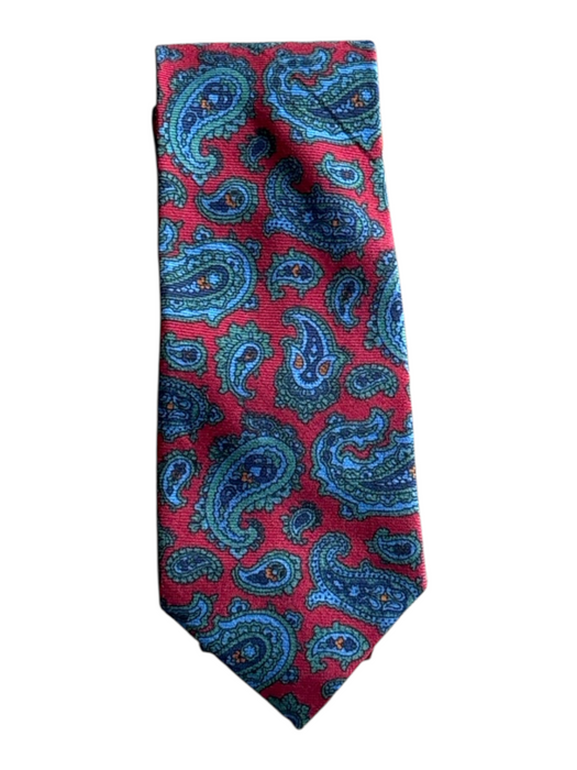 Robert Keyte Red & Multi Silk Paisley Men's Tie Red & Multi