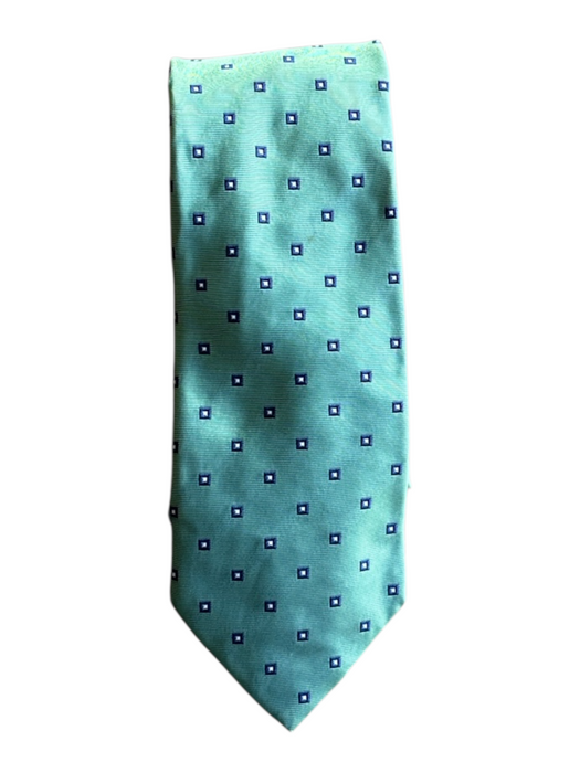 Breuer Green & Blue Silk All Over Print Men's Tie Green & Blue