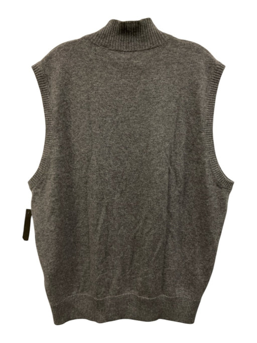 Khakis Size XL Gray Cashmere Solid Zipper Men's Vest Gray / XL
