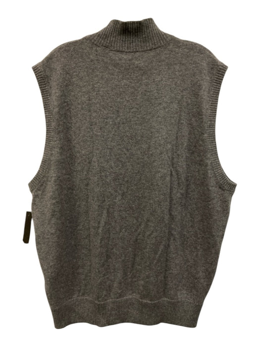 Khakis Size XL Gray Cashmere Solid Zipper Men's Vest Gray / XL