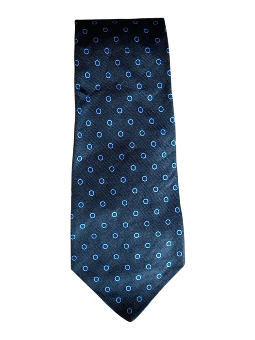 Givenchy Black & Blue Silk All Over Print Men's Tie Black & Blue