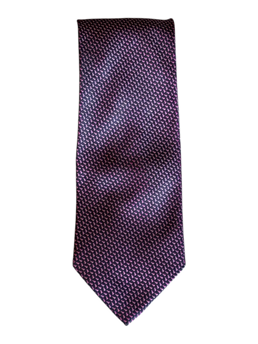 Charvet Black & Pink Silk All Over Print Men's Tie Black & Pink