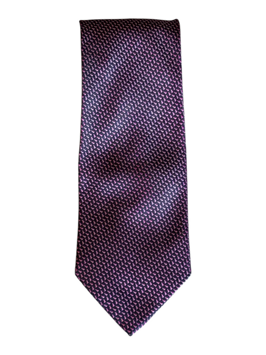 Charvet Black & Pink Silk All Over Print Men's Tie Black & Pink