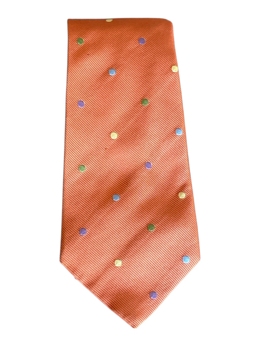 Turnbull & Asser Orange & Multi Silk Dots Men's Tie Orange & Multi