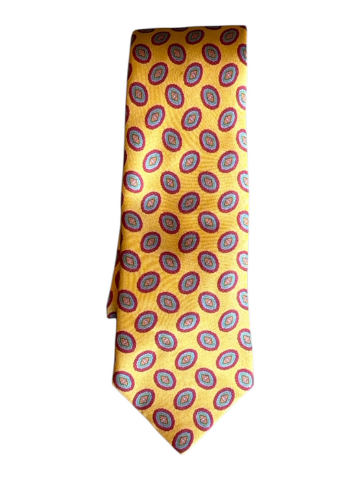 Seaward & Stearn Orange & Multi Silk All Over Print Men's Tie Orange & Multi