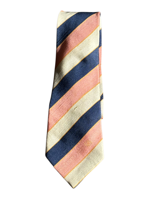 Gucci AS IS Pink, Blue & White Silk Striped Men's Tie Pink, Blue & White