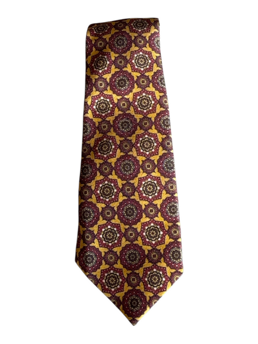 Errico Formicola Red & Yellow Silk All Over Print Men's Tie Red & Yellow