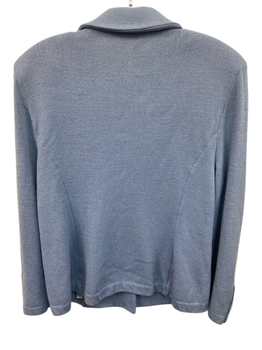 St John Collection Size 14 Sky Blue Wool Blend Knit Gold Tone Buttons Jacket Sky Blue / 14
