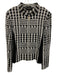 St John Boutique Size 16 Black & White Wool Blend Knit Geometric Full Zip Jacket Black & White / 16