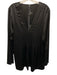 St John Size 14 Black Triacetate Blend Satin Pintuck Front V Neck Top Black / 14