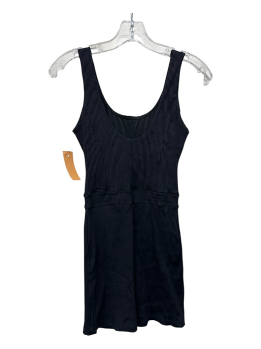 Year Of Ours Size S Black Nylon & Spandex Sleeveless Ribbed Athletic Romper Black / S