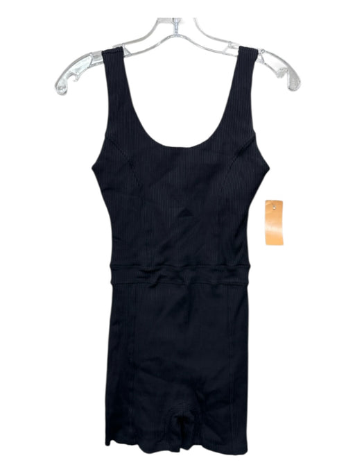 Year Of Ours Size S Black Nylon & Spandex Sleeveless Ribbed Athletic Romper Black / S
