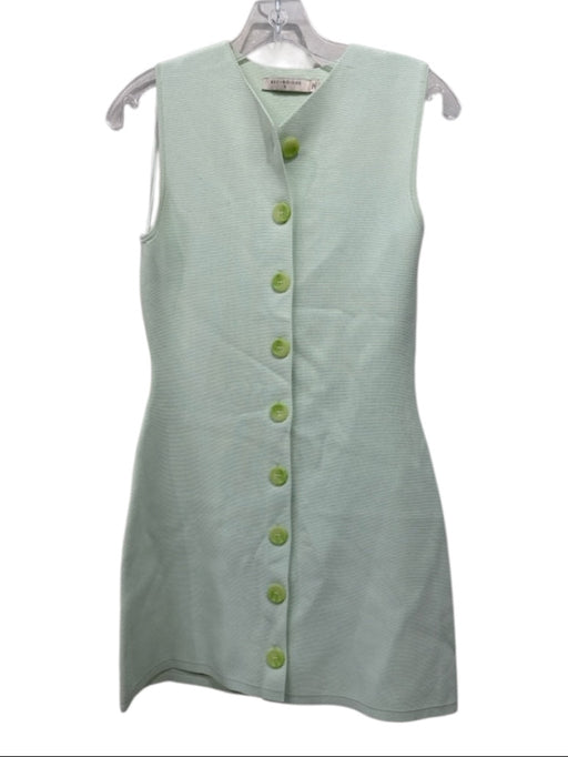 Bec & Bridge Size S Mint Green Viscose & Nylon Sleeveless Buttons Stretch Dress Mint Green / S