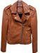Amaryllis Size XS Cognac Brown Leather Zip Detail Snap Detail Motorcycle Jacket Cognac Brown / XS