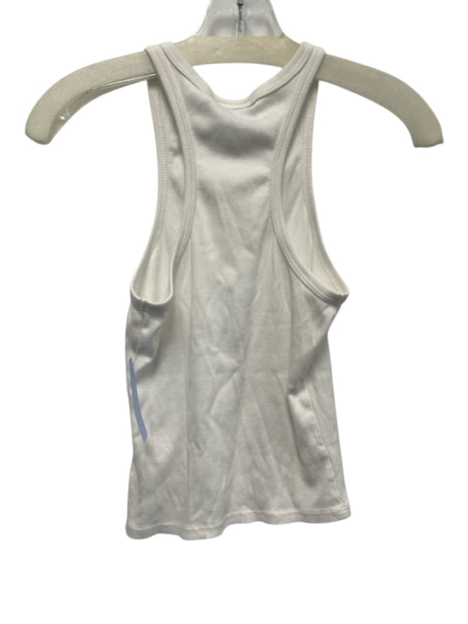 Reformation Size S White Cotton Tank Ribbed Graphic Top White / S