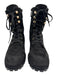 Stuart Weitzman Shoe Size 7.5B Black Leather Suede Lace Up Side Zip Boots Black / 7.5B