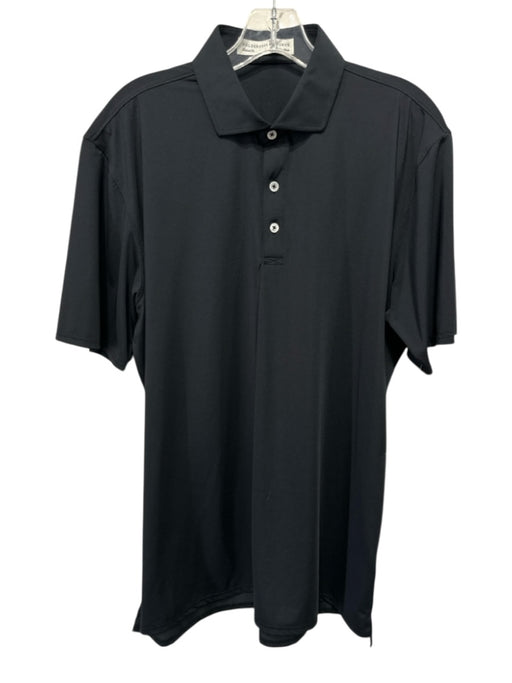 Holderness & Bourne Size L Black Synthetic Solid Athletic Polo Short Sleeve Black / L