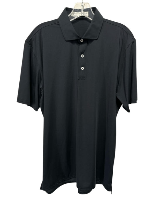 Holderness & Bourne Size L Black Synthetic Solid Athletic Polo Short Sleeve Black / L